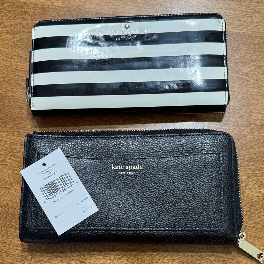 Kate Spade Black and White Wallet Duo